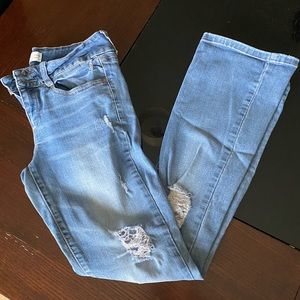 Mudd Skinny Bootcut Distressed Blue Jeans